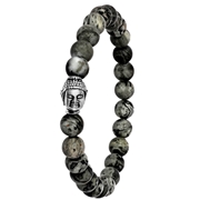 Stalen armband met jasper stenen boeddha (1049915)
