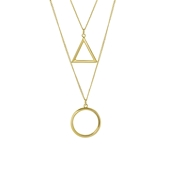 Goudkleurige byoux ketting met hanger (1049969)