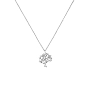 Zilveren ketting&hanger levensboom zirkonia (1051945)