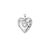 Zilveren hanger medaillon hart zirkonia (1052152)