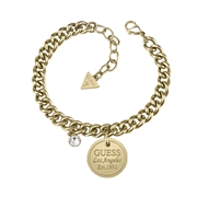 Guess stalen goldplated armband met ronde hanger (1052302)