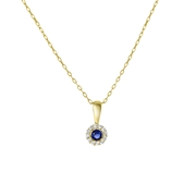 Halskette, 585 Gelbgold, Zirkonia weiß & blau (1052386)