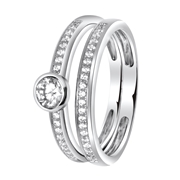 Zilveren ring 2in1 met zirkonia (1052418)