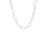 Zilverkleurige byoux ketting met ringen (1052850)