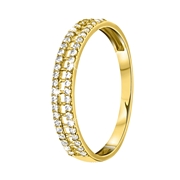 Ring aus 585 Gelbgold mit 2 Reihen mit Zirkonia (1053426)