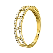 Ring aus 585 Gelbgold, 2 Reihen mit Zirkonia (1053427)