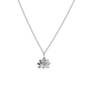 Zilveren ketting&hanger lotus met zirkonia (1054521)