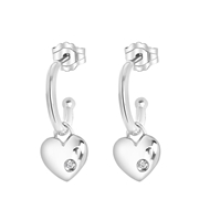Zilveren oorbellen hart met zirkonia (1054928)