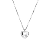Zilveren ketting&hanger hart met zirkonia (1054930)