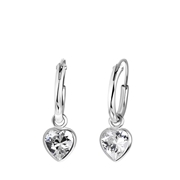 Zilveren kinderoorbellen hart met zirkonia (1055002)
