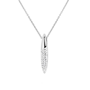 Zilveren ketting&hanger pegel met kristal (1055023)