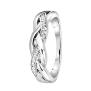 Ring aus 925 Silber, gedreht mit Zirkonia (1055035)