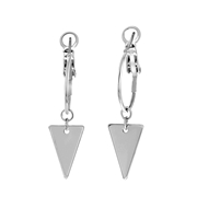 Zilverkleurige byoux oorbellen met hanger driehoek (1055290)