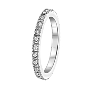 Silberfarbener Byoux Ring mit Steinchen (1055330)