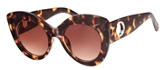 Panterprint zonnebril met bruine cateye glazen (1055356)