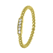 925 Silber-Ring, vergoldet, Kugeln/Steg mit Zirkonia (1055509)