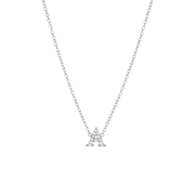 Zilveren ketting&hanger alfabet met zirkonia (1055544)