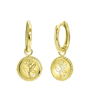 Zilveren oorbellen gold roos met zirkonia (1055562)