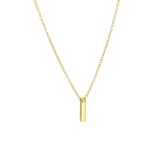 Zilveren ketting&hanger goldplated mini bar (1055669)