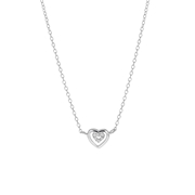 Zilveren ketting&hanger dubbel hart zirkonia (1055676)