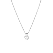 Zilveren ketting&hanger hart met zirkonia (1055720)
