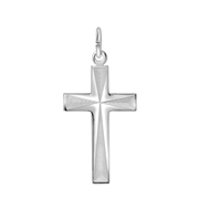Zilveren hanger kruis bewerkt (1055861)