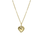 Goudkleurige byoux ketting met hart medaillon (1055918)
