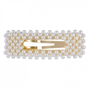 Goldfarbenen Haarspange mit Perlen, eckig (1055954)