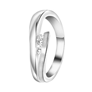 Zilveren ring mat/glans met zirkonia (1056019)