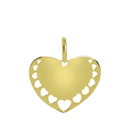 9 karaat hanger hart met opengewerkte hartjes (1056062)