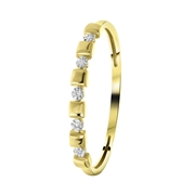14 karaat geelgouden ring 5 diamanten (0,015ct) (1056247)