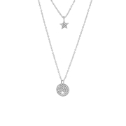 Silberfarbene Byoux Halskette mit Stern (1056388)