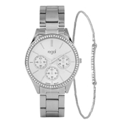 Regal Cadeau Set Dames Horloge Zilverkleurig  met gratis armband (1056444)