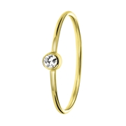 14 karaat geelgouden ring met witte zirkonia steen (1056480)