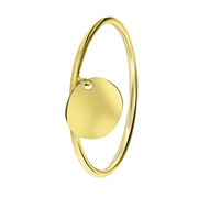 14 karaat geelgouden ring dangle disc (1056493)