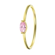 14 karaat geelgouden ring markies licht roze (1056495)