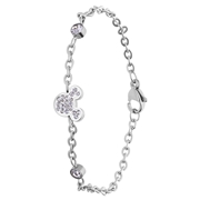 Stalen armband Mickey Mouse met wit kristal (1068034)
