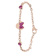 Stalen roseplated armband Minnie Mouse met roze kristal (1068044)