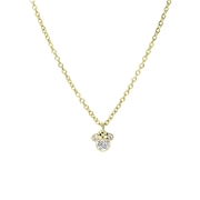 Stalen goldplated ketting Minnie Mouse met wit kristal (1068049)