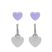 Silberfarbenes Bijoux-Set aus 2 Ohrringen mit Herz (1067850)