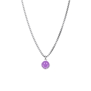 Stalen ketting met smiley violet (1067740)