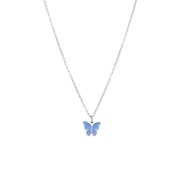 Stalen ketting met vlinder lichtblauw (1067776)