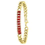 Stalen goldplated armband ruby (1067975)