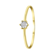14 karaat geelgouden ring solitair diamant (0,025ct) (1067802)
