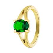 Stalen goldplated vintage ring groen (1067951)
