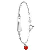 Zilveren kinder plaatarmband hart emaille rood (1068365)