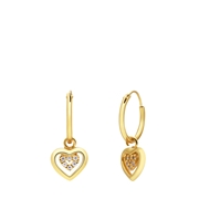 Silberne, goldplattierte Kinder-Ohrringe mit Anhänger Herz Zirkonia (1068380)