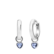Silberne Ohrringe mit Anhänger Herz Zirkonia blau (1068385)