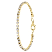 Goudkleurige bijoux tennisarmband met witte stras (1068251)