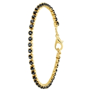 Goudkleurige bijoux tennisarmband met zwarte stras (1068253)